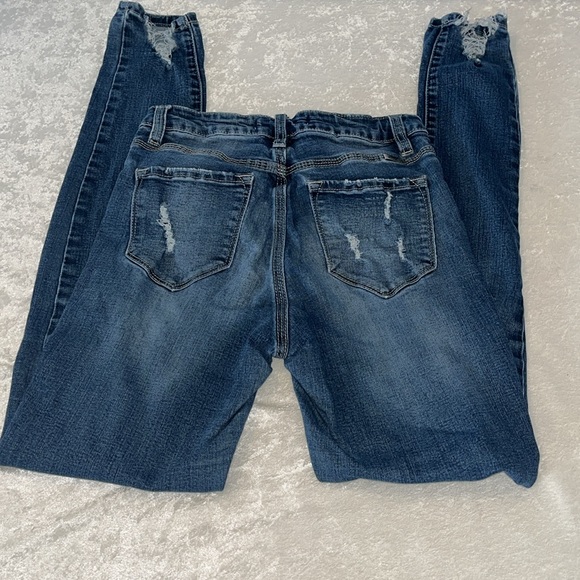 Distressed Midrise Kancan Buttonfly Skinny   Jeans sz 3/25 - Picture 3 of 5